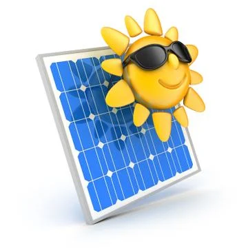 Modern Solar panel on white background (done in 3d) Stock Illustration