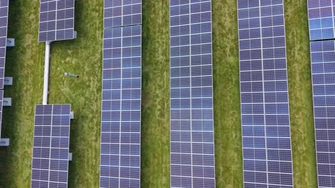 Modern solar panels pattern details in closer view Stock Footage 339762700