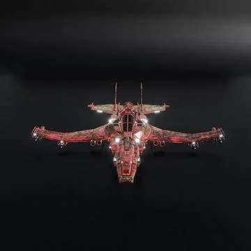 Modern space fighter isolated on black background Stock Illustration