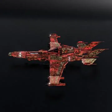Modern space fighter isolated on black background Stock Illustration