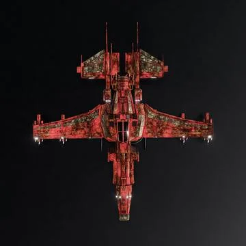 Modern space fighter isolated on black background Stock Illustration