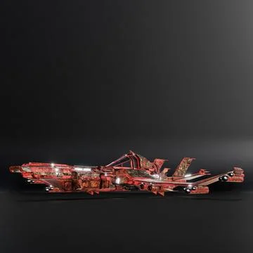 Modern space fighter isolated on black background Stock Illustration