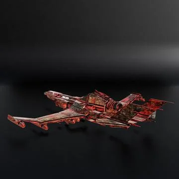 Modern space fighter isolated on black background Stock Illustration