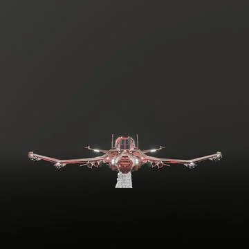 Modern space fighter isolated on black background Stock Illustration