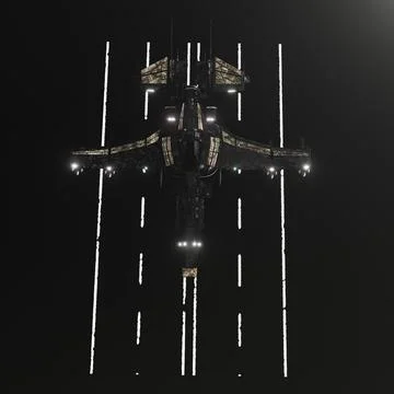 Modern space fighter isolated on black background Stock Illustration
