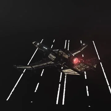 Modern space fighter isolated on black background Stock Illustration
