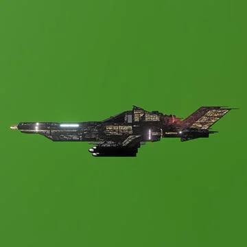 Modern space fighter isolated on green background Stock Illustration