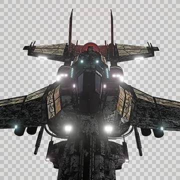 Modern space fighter transparent background Stock Illustration