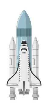 Modern space shuttle isolated icon Stock Illustration