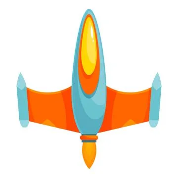 Modern spaceship flying with engine burning fuel Stock Illustration