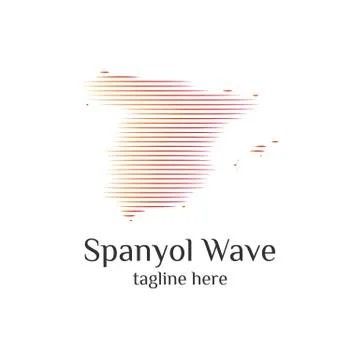Modern spanish map wave logo template designs vector illustration simple Stock Illustration