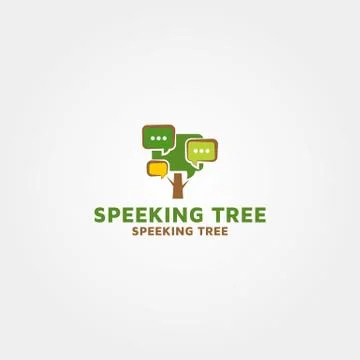 Modern Speaking tree vector logo design Stock Illustration