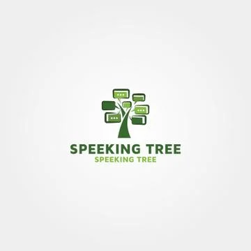 Modern Speaking tree vector logo design Stock Illustration
