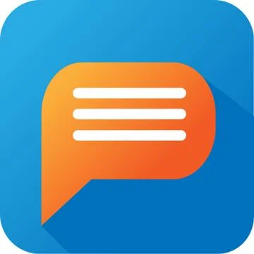 Modern speech bubble in flat design with long shadow Illustrazione stock