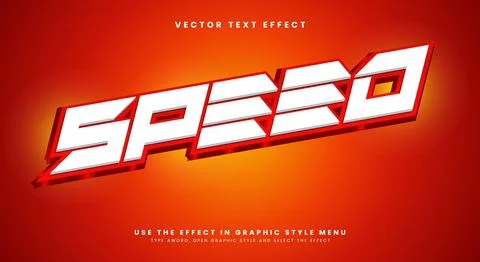 Modern Speed editable text effect Template Stock Illustration