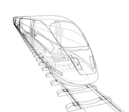 Modern speed train concept Stock Illustration