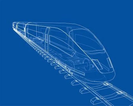 Modern speed train concept Stock Illustration