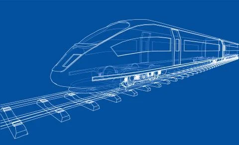 Modern speed train concept Stock Illustration