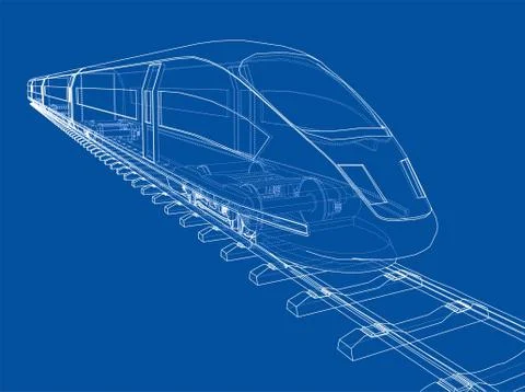 Modern speed train concept Stock Illustration