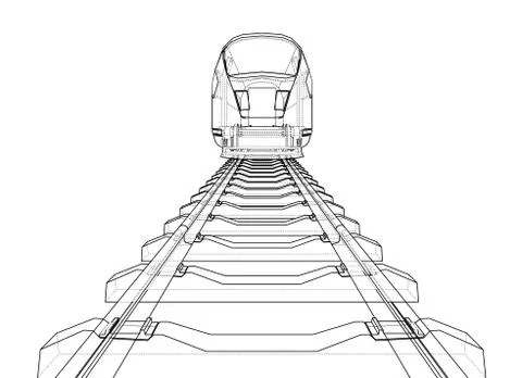 Modern speed train concept Stock Illustration