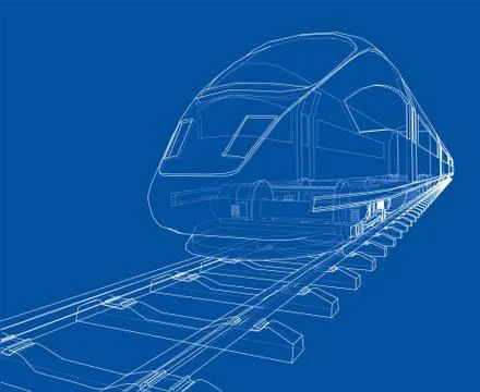 Modern speed train concept Stock Illustration