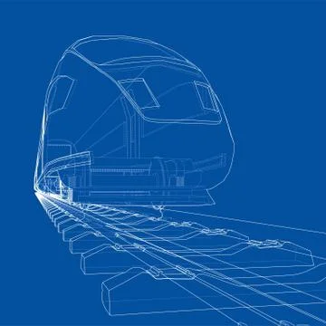 Modern speed train concept Stock Illustration