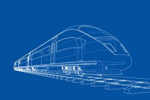 Modern speed train concept Stock Illustration