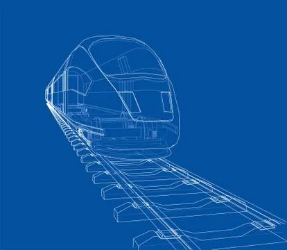 Modern speed train concept Stock Illustration