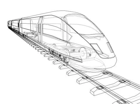 Modern speed train concept Stock Illustration