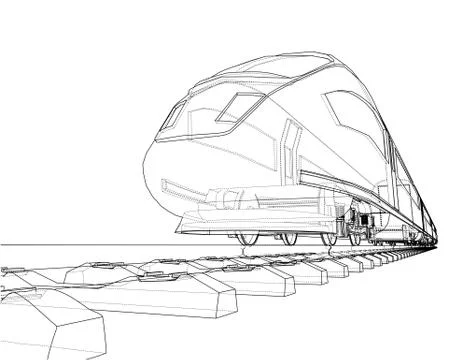 Modern speed train concept Stock Illustration