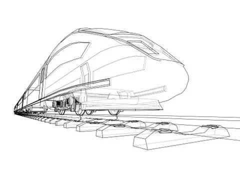 Modern speed train concept Stock Illustration