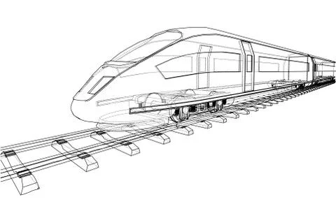 Modern speed train concept Stock Illustration