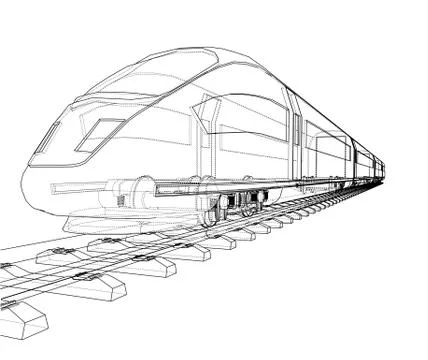 Modern speed train concept Stock Illustration