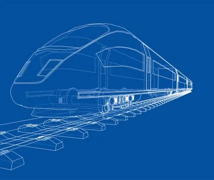 Modern speed train concept. Vector Stock Illustration