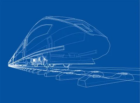 Modern speed train concept. Vector Stock Illustration