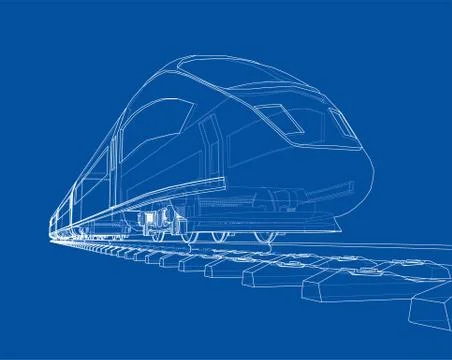 Modern speed train concept. Vector Stock Illustration