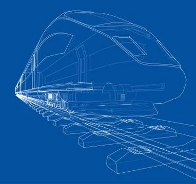 Modern speed train concept. Vector Stock Illustration