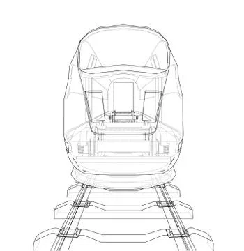 Modern speed train concept. Vector Illustrazione stock