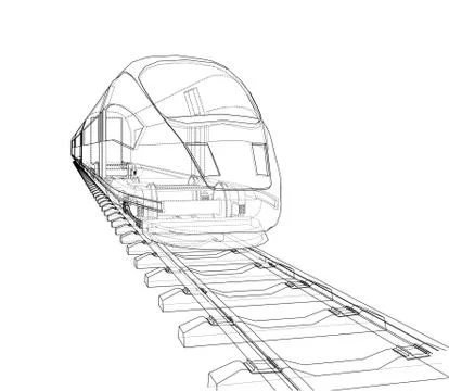 Modern speed train concept. Vector Stock Illustration