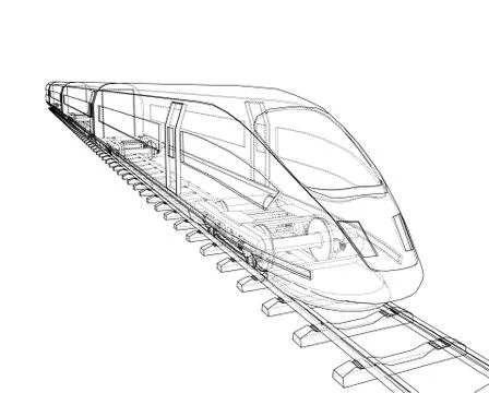 Modern speed train concept. Vector Stock Illustration