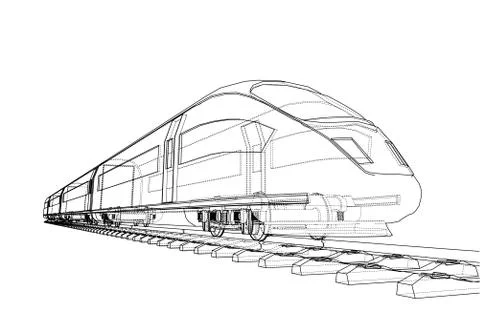 Modern speed train concept. Vector Stock Illustration