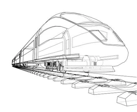 Modern speed train concept. Vector Stock Illustration