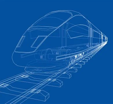 Modern speed train concept. Vector Stock Illustration