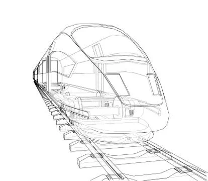 Modern speed train concept. Vector Stock Illustration