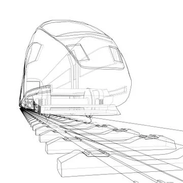 Modern speed train concept. Vector Stock Illustration