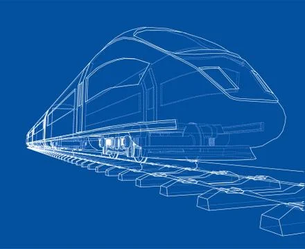 Modern speed train concept. Vector Stock Illustration