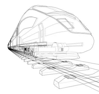 Modern speed train concept. Vector Stock Illustration