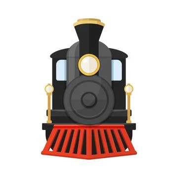 Modern speed train in flat colorful style. Railroad transport vector illust.. Illustrazione stock