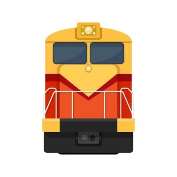Modern speed train in flat colorful style. Railroad transport vector illust.. Stockillustratie