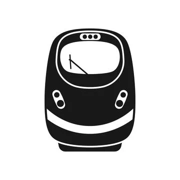 Modern speed train icon in flat style. Railroad transport vector illustrati.. Stock Illustration